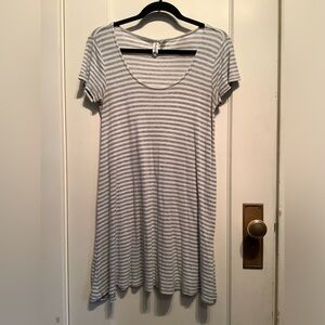 Grey Strip Top with Flare